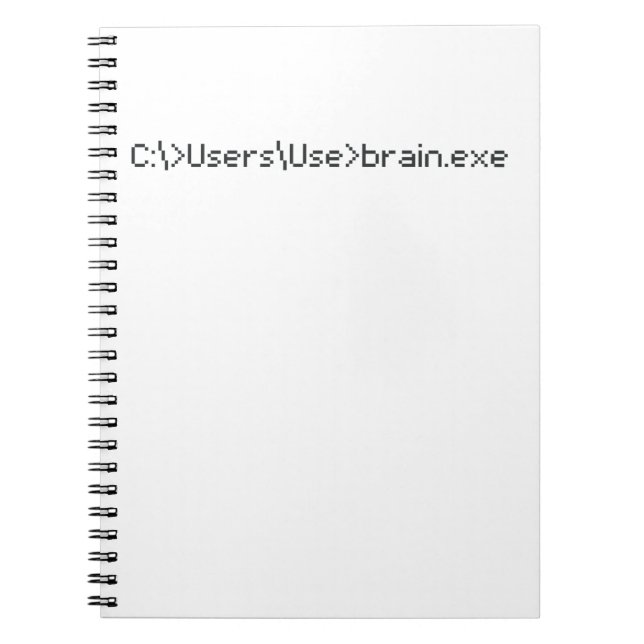 Brain.exe Fun Coder Programmierer-Computer Notizblock (Vorderseite)