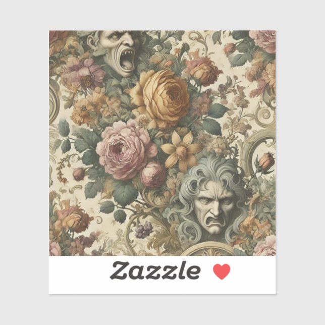 Brain Fog – Gothic Floral  Aufkleber (Blatt)