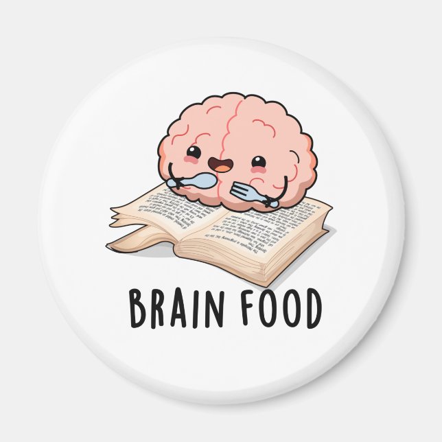 Brain Food Funny Anatomy Pun Magnet (Vorne)