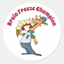 Brain Freeze Champion Ice Cream Funny Cartoon