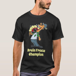 Brain Freeze Champion Ice Cream Funny Cartoon T-Shirt