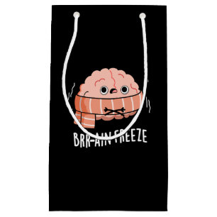 Brain Freeze Funny Biology Anatomie Pun Dark BG Kleine Geschenktüte
