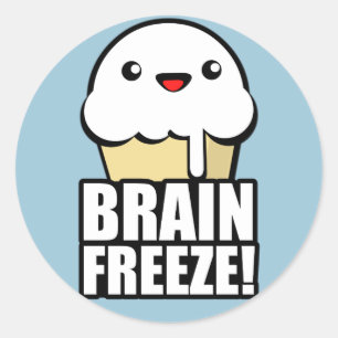 Brain Freeze Runder Aufkleber