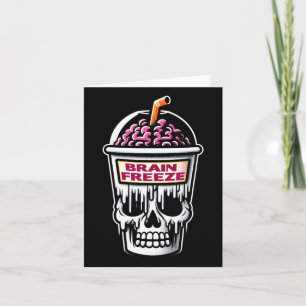Brain Freeze Skull Spooky Halloween Drink Design Karte