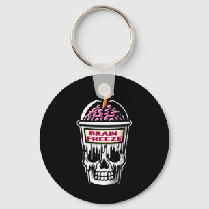 Brain Freeze Skull Spooky Halloween Drink Design Schlüsselanhänger