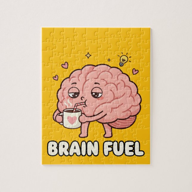 Brain Fuel: Morgenkaffee-Motivations-Cartoon (Vertikal)