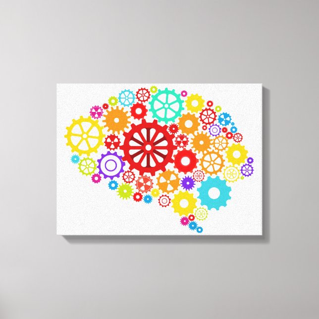 Brain Gears Canvas Print Leinwanddruck (Vorderseite)