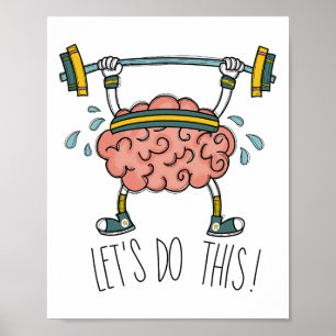 Brain Gym Gehirn Lernen Brain Teacher Lass uns tun Poster