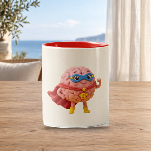 Brain Hero   Mug Mascotte de Super-héros Mignon