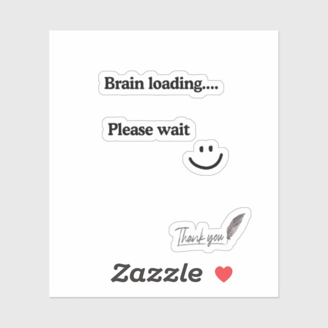 Brain Loading Bitte warten - Funny Laptop Sticker (Blatt)