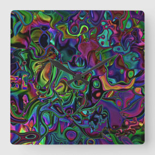 Brain Melt Large Clock Quadratische Wanduhr