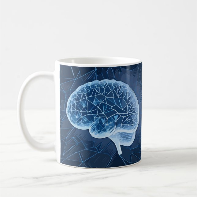 Brain Network Illustration - Neuronales Netzwerk Kaffeetasse (Links)