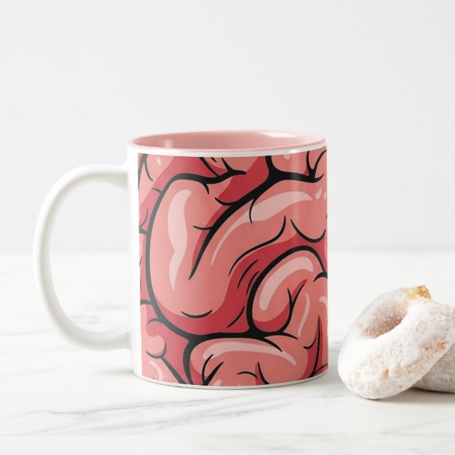 Brain Pattern Coffee Mug Zweifarbige Tasse (Mit Donut)