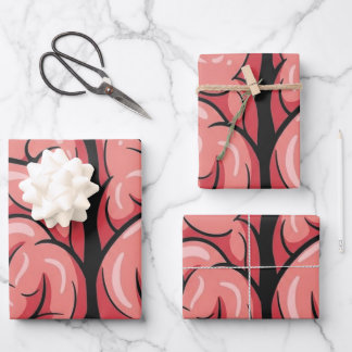 Brain Pattern Wrapping Paper Flat Sheet Set Geschenkpapier Set