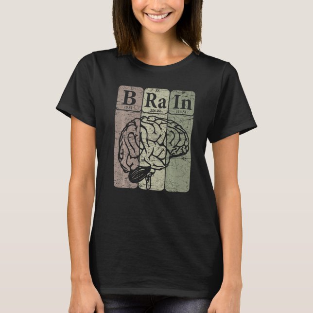 Brain Periodic Table Elements Neurologist Retro Ne T-Shirt (Vorderseite)
