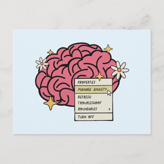 Brain properties mange anxiety  postkarte (Vorderseite)