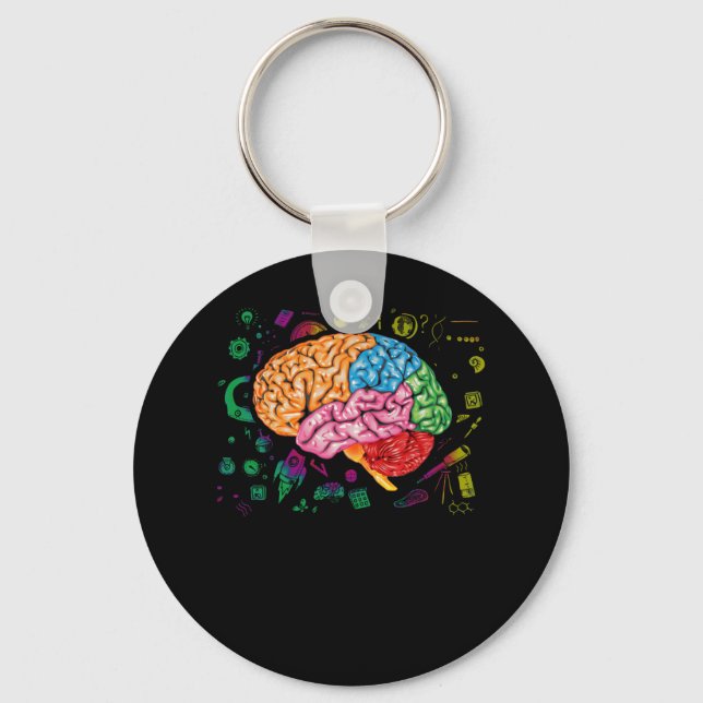 Brain Science And Art Neuroscience Neurologist Schlüsselanhänger (Vorderseite)