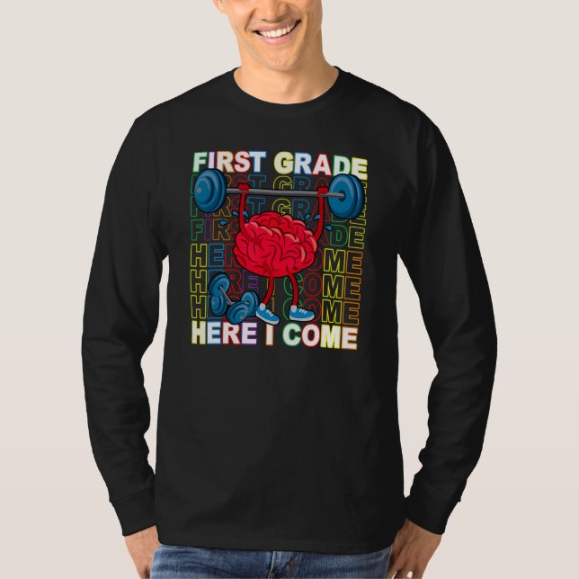 Brain Training First Grade Here I Come Back To Sch T-Shirt (Vorderseite)