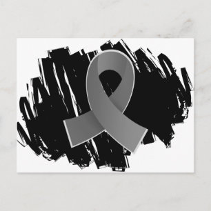 Brain Tumor Gray Ribbon mit Scribble Postkarte
