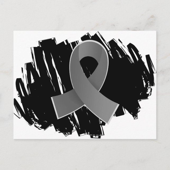 Brain Tumor Gray Ribbon mit Scribble Postkarte (Vorderseite)