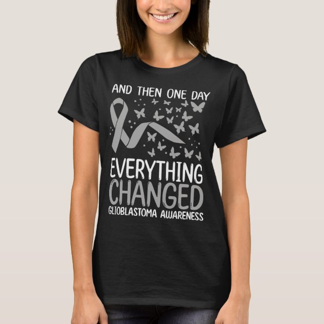 Brain Tumor Warrior Ribbon Glioblastoma Awareness T-Shirt (Vorderseite)