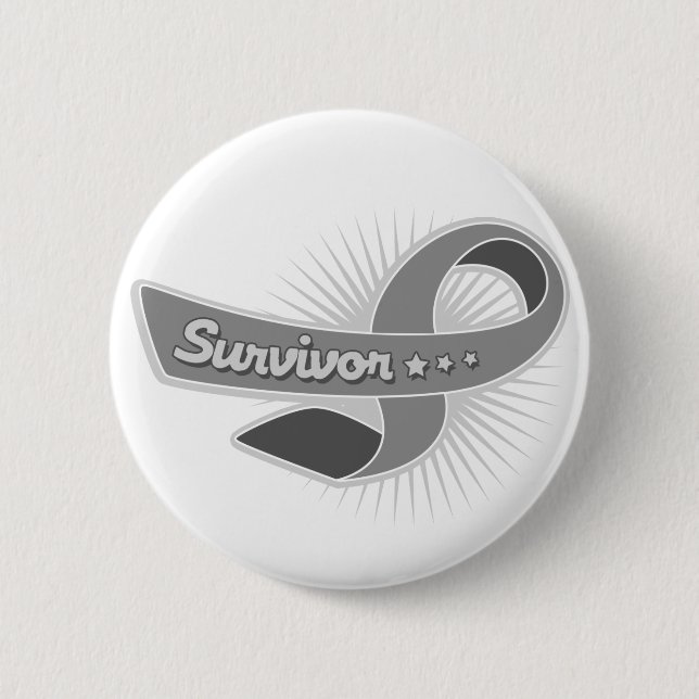 Brain Tumour Survivor Ribbon Button (Vorderseite)