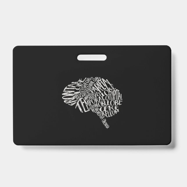 Brain Typography RN Neuroscience Ausweis (Vorderseite)