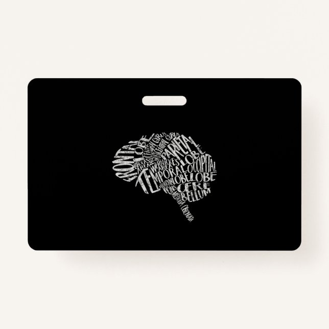 Brain Typography RN Neuroscience Ausweis (Vorderseite)