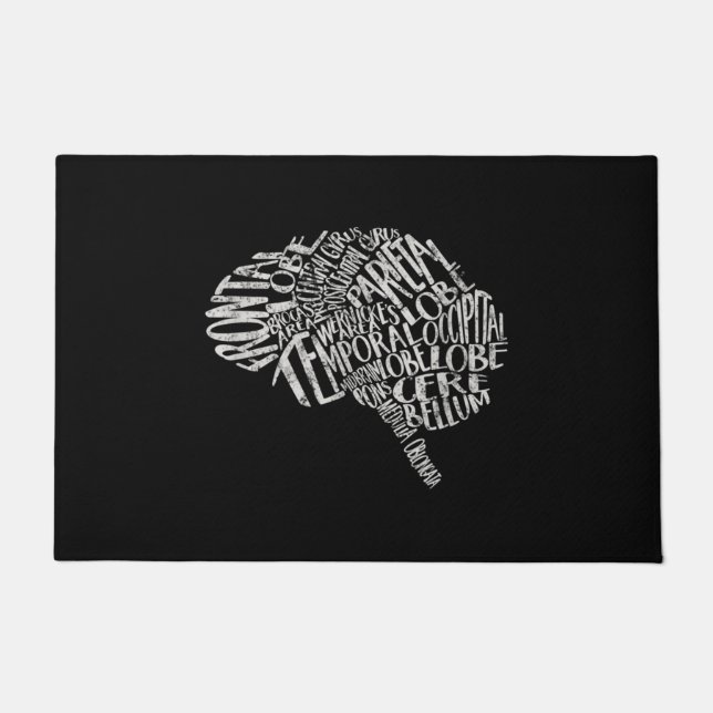 Brain Typography RN Neuroscience Fußmatte (Vorderseite)