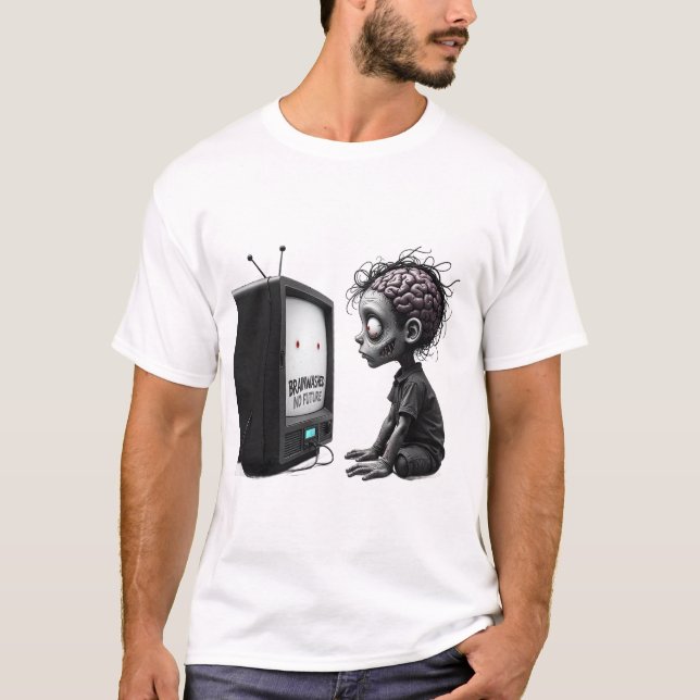 Brain Washed No Future - Edgy Dark Graphic T-Shirt (Vorderseite)