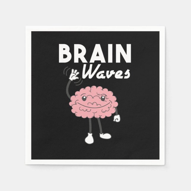 Brain Waves Funny Humour Brainy Geek Human Anato Serviette (Vorderseite)