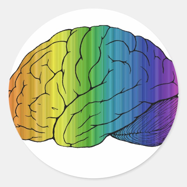 Brainbow Runder Aufkleber (Vorderseite)
