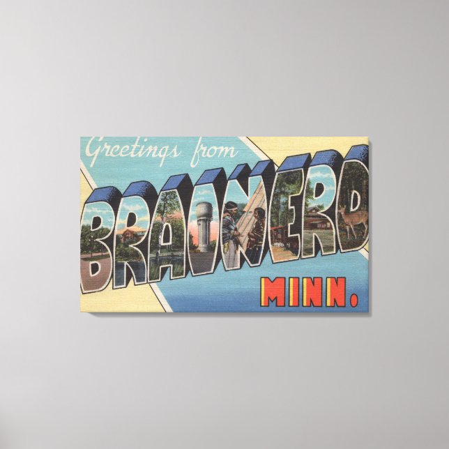 Brainerd, Minnesota - Große Buchstabenszenen Leinwanddruck (Vorderseite)