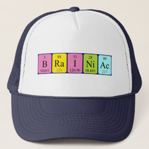 Brainiac Periodensystem-Namenhut Truckerkappe