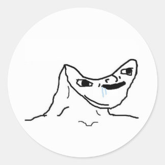 Brainless-Wojak-Aufkleber Runder Aufkleber