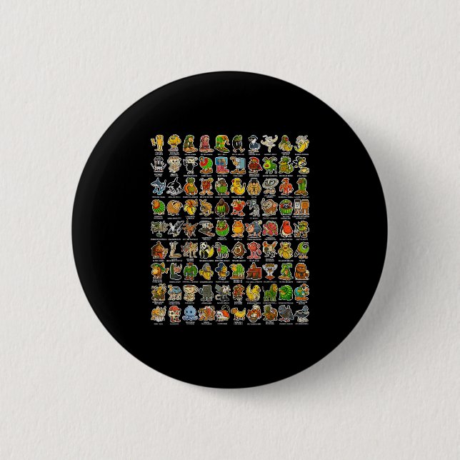 Brainrot Gen Z Funny Meme 90 Brainrot Char Button (Vorderseite)