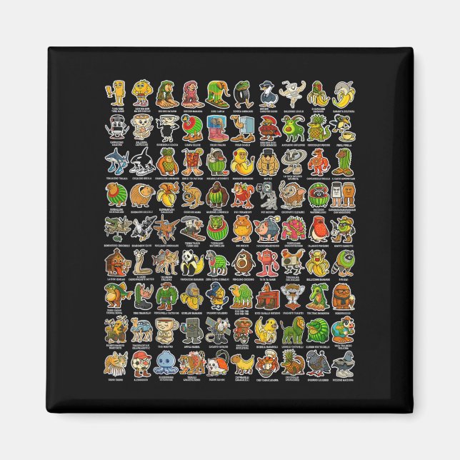 Brainrot Gen Z Funny Meme 90 Brainrot Char Magnet (Vorne)