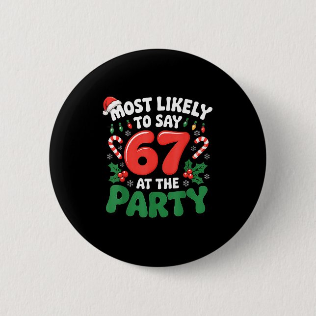 Brainrot Lustiges Weihnachten 67 Meme Weihnachten  Button (Vorderseite)