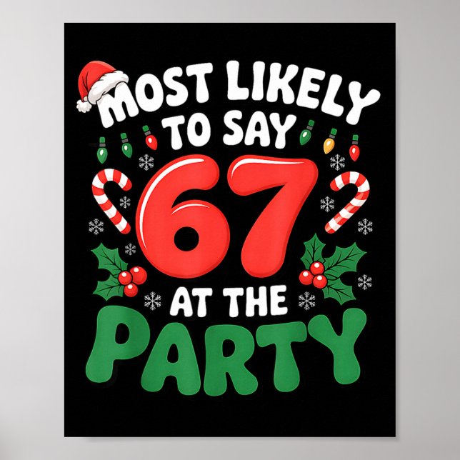 Brainrot Lustiges Weihnachten 67 Meme Weihnachten  Poster (Vorne)