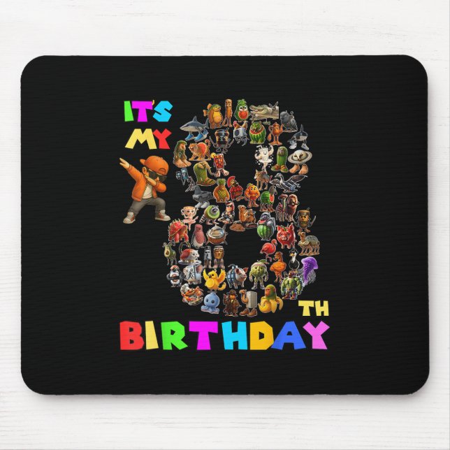 Brainrot Meme Bo zum 8. Geburtstag Mousepad (Vorne)