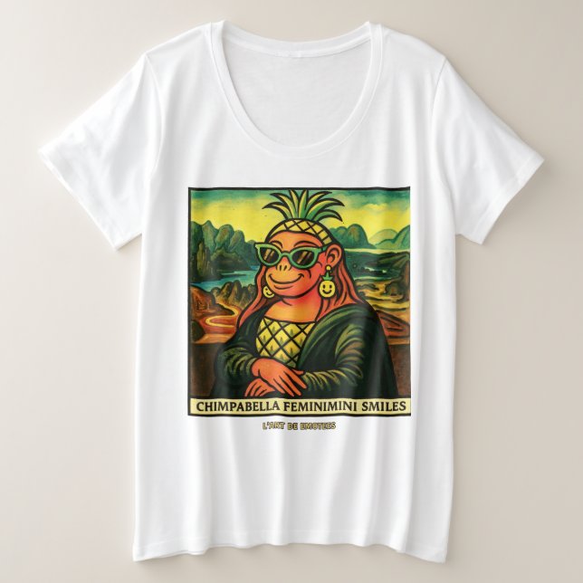 Brainrot POP Chimpabella Feminimini Smiles Große Größe T-Shirt (Design vorne)
