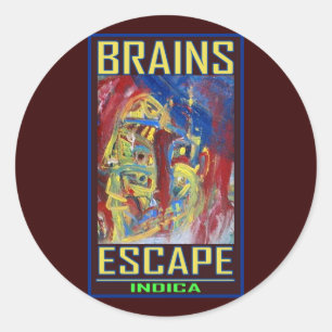 BRAINS ESCAPE INDICA RUNDER AUFKLEBER
