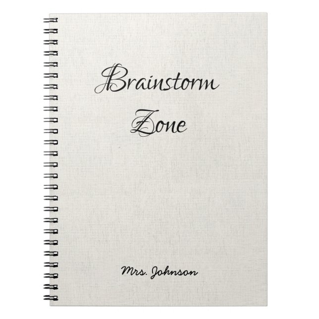 Brainstorm Zone White Notebook Notizblock (Vorderseite)