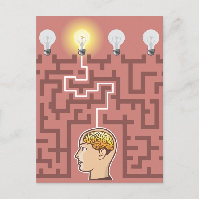 Brainstorming-Durchreise durch Maze Postkarte (Vorderseite)