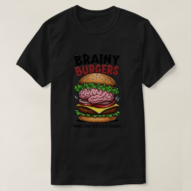 Brainy Burgers Dark T-Shirt (Design devant)