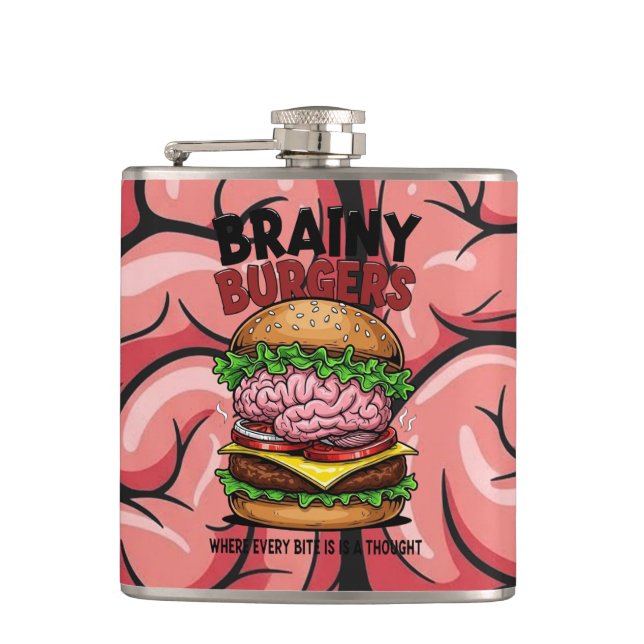 Brainy Burgers Flask Flachmann (Vorderseite)