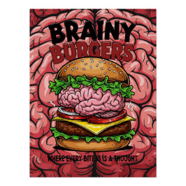 Brainy Burgers Glänzendes Poster