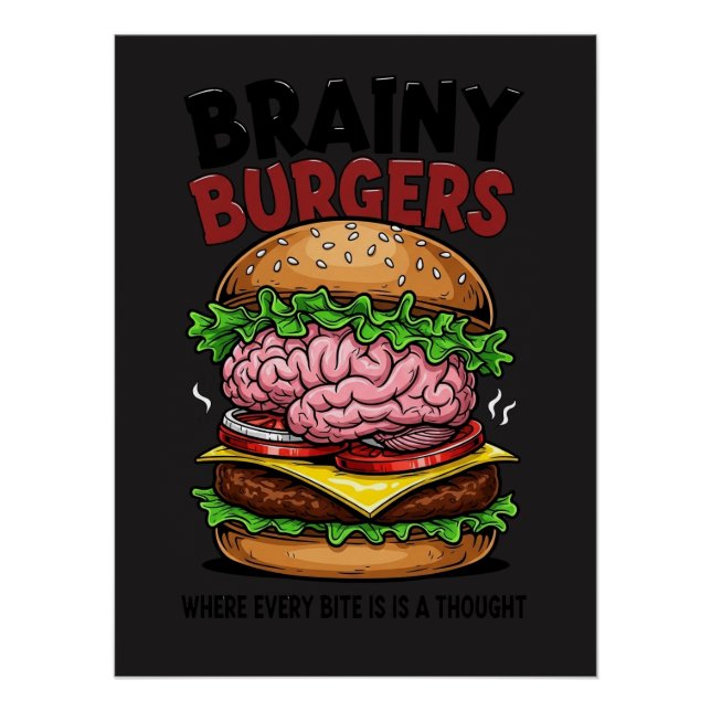 Brainy Burgers Glänzendes Poster (Vorderseite)
