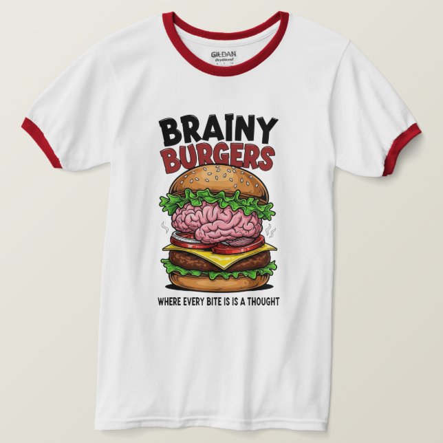 Brainy Burgers Ringer T-Shirt (Design vorne)