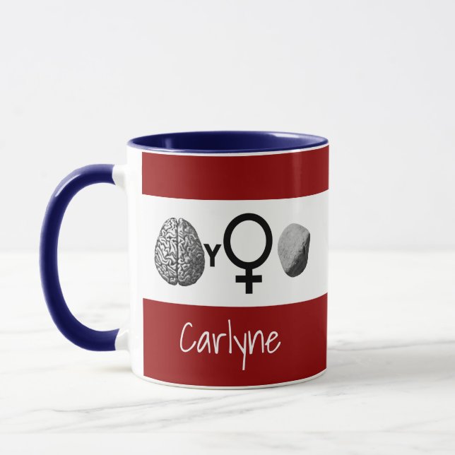 Brainy Girls Rock mit Ihrem Namen Tasse (Links)